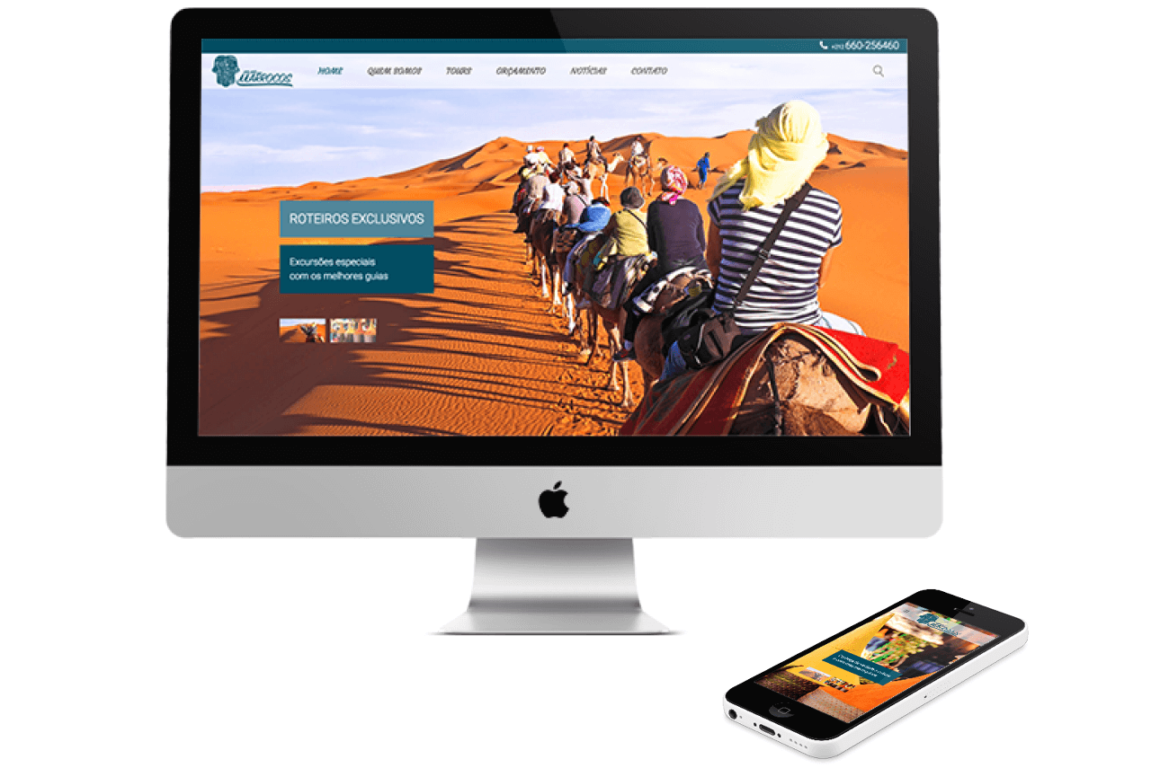 layout responsivo do site viajar para marrocos empresa de turismo