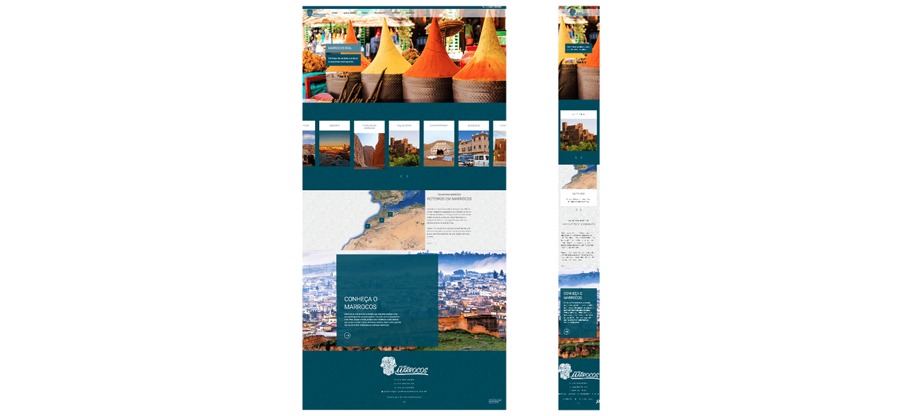 layout responsivo do site viajar para marrocos empresa de turismo