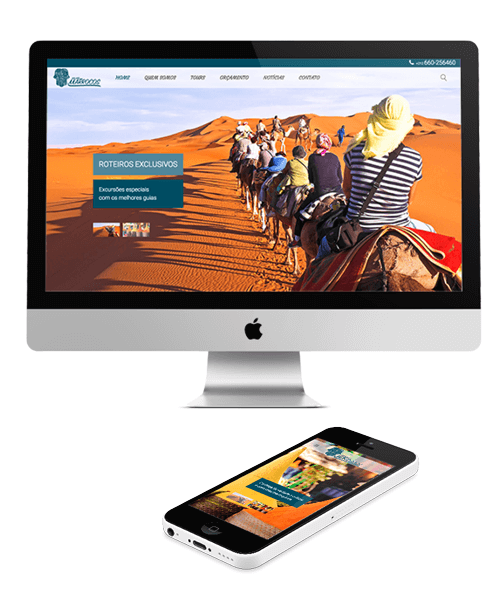 layout de site responsivo viajar para marrocos empresa de turismo